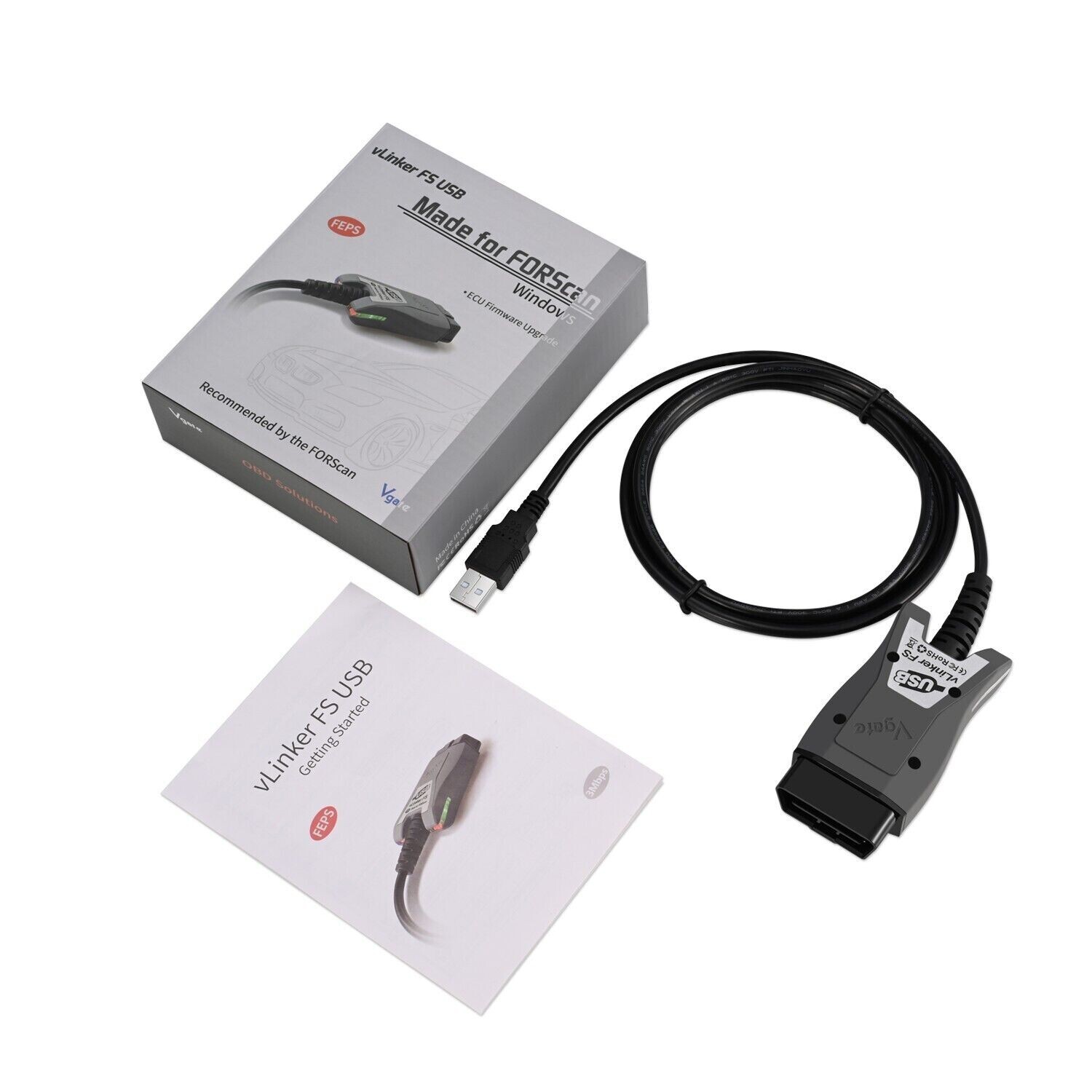 Vgate Official vLinker FS USB Adapter For Ford FORScan Switch Diagnostic Scanner