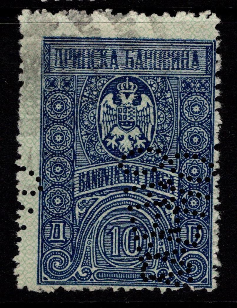 Yugoslavia 1930s Banovina 10d Local Revenue Used / Perfin - S52711