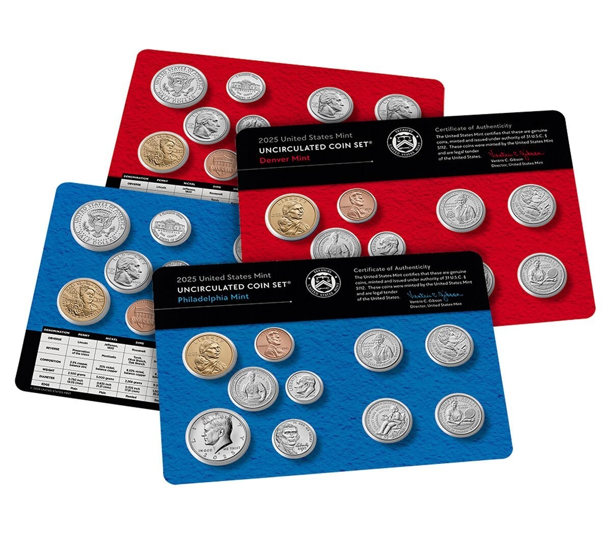 2025 US MINT UNCIRCULATED DENVER & PHILADELPHIA SET 20 COINS SEALED BOX 25RJ %.