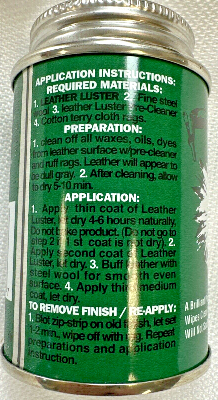 Leather Luster Black Military Polish High Gloss 4 oz for Boots Shoes Belts More