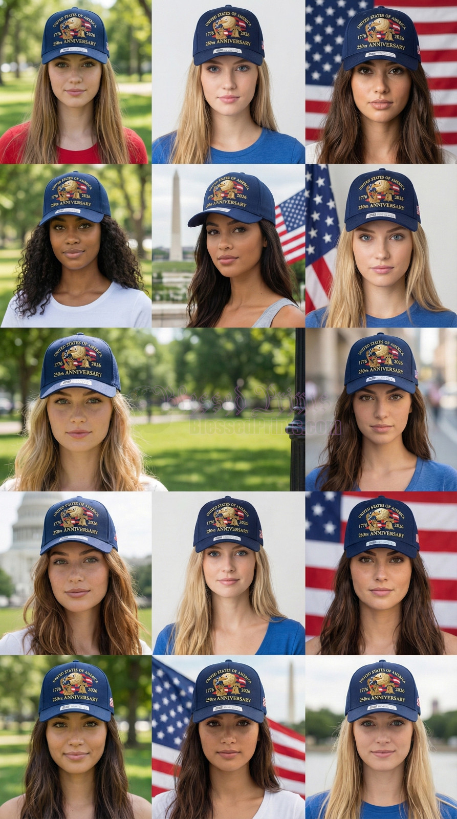 USA 250th Anniversary Hat Cap Eagle 1776 2026 Navy Embroidered Made In USA V1.0