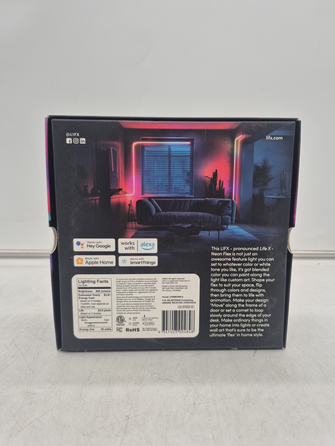 LIFX Neon Flex 800LM 6.5ft Indoor LED Rope Light LFXNEON6.5