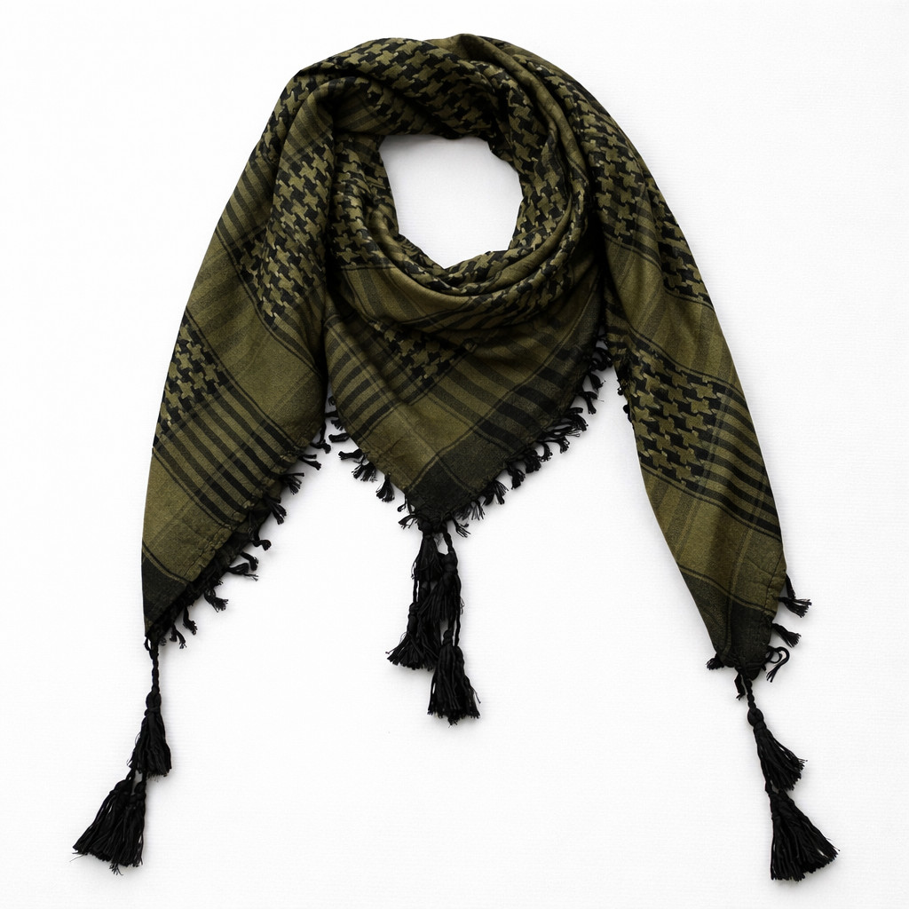 Military Shemagh Tactical Desert Scarf – Soft Woven Cotton Keffiyeh Head Wrap