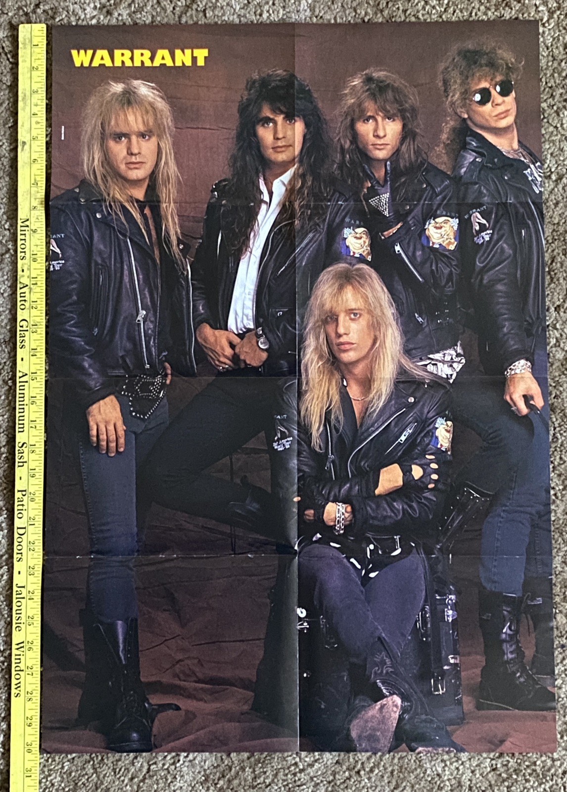 POISON / WARRANT Double-Sided Orig 1980s Magazine Poster 30x20 Glam Metal￼