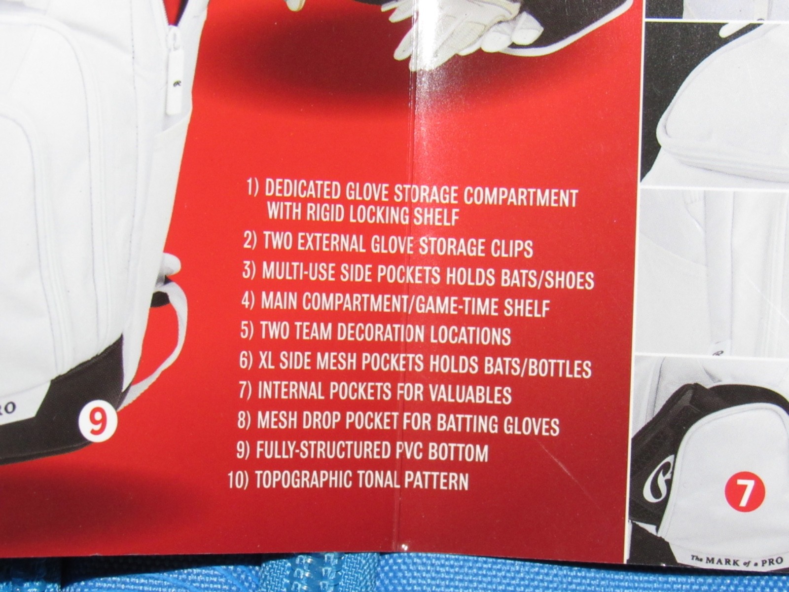 NEW Rawlings Franchise 2 Mark of a Pro Baseball Softball School Backpack Blue