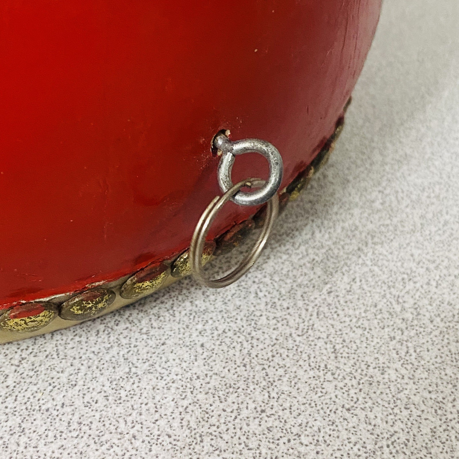 Chinese Red Dragon Dance Drum Double Sided Traditional Festival Parade Tanggu