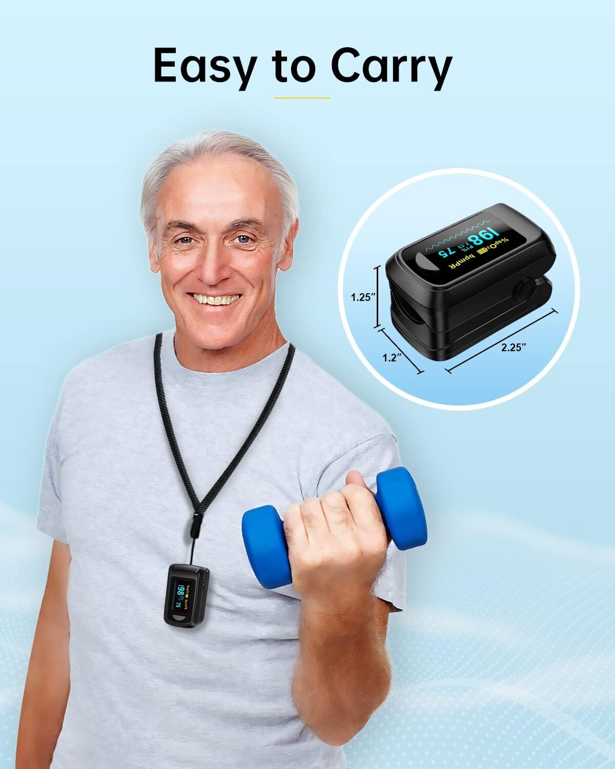 Fingertip Pulse Oximeter Blood Oxygen Monitor Pulse Ox, Heart Rate and Fast Spo2