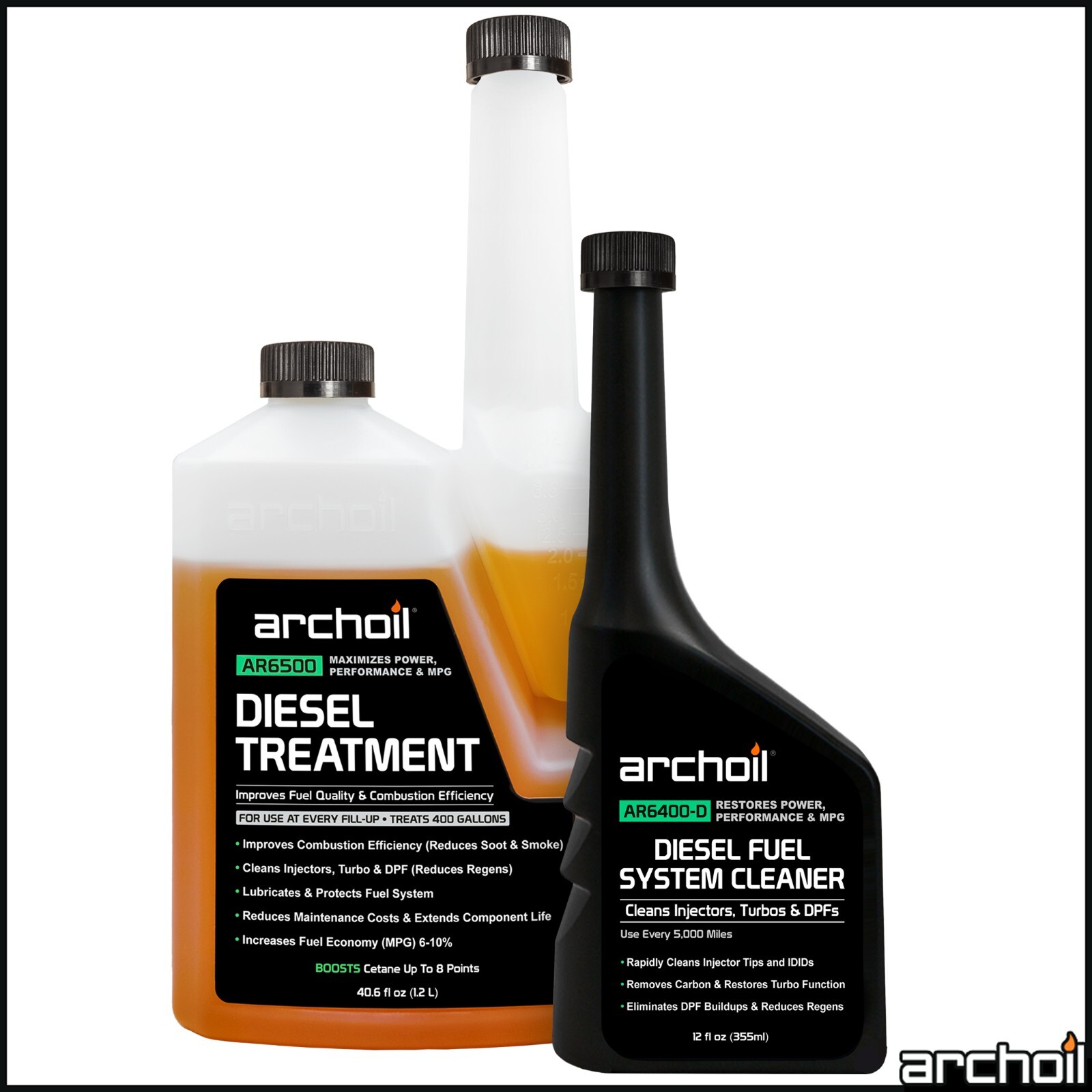 Archoil Diesel Fuel System Kit - AR6500 (40.6oz) + AR6400-D (12oz)