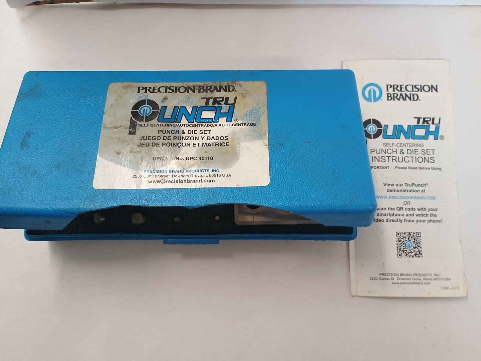 Precision Brand Tru-Punch Punch and Die Set 40110 For Gaskets/Shims/Washers