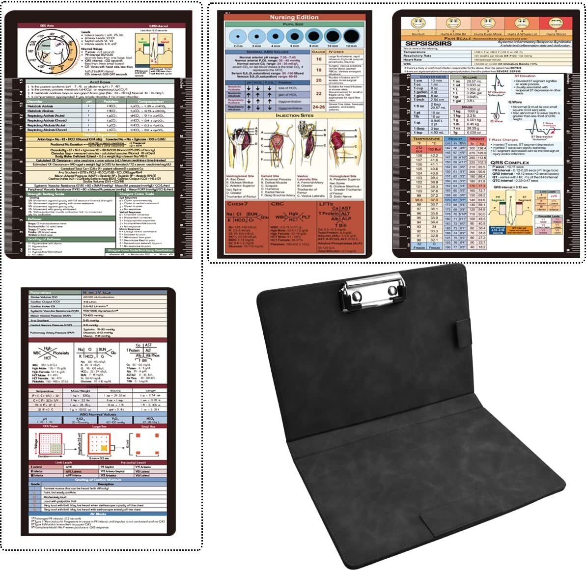 Faux Leather Folding Clipboard, Nursing and Medical Clipboard, HIPAA Privacy