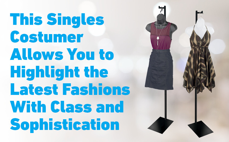 Single Costumer Clothing Display Stand Black Valet 72" Garment Rack Adjustable