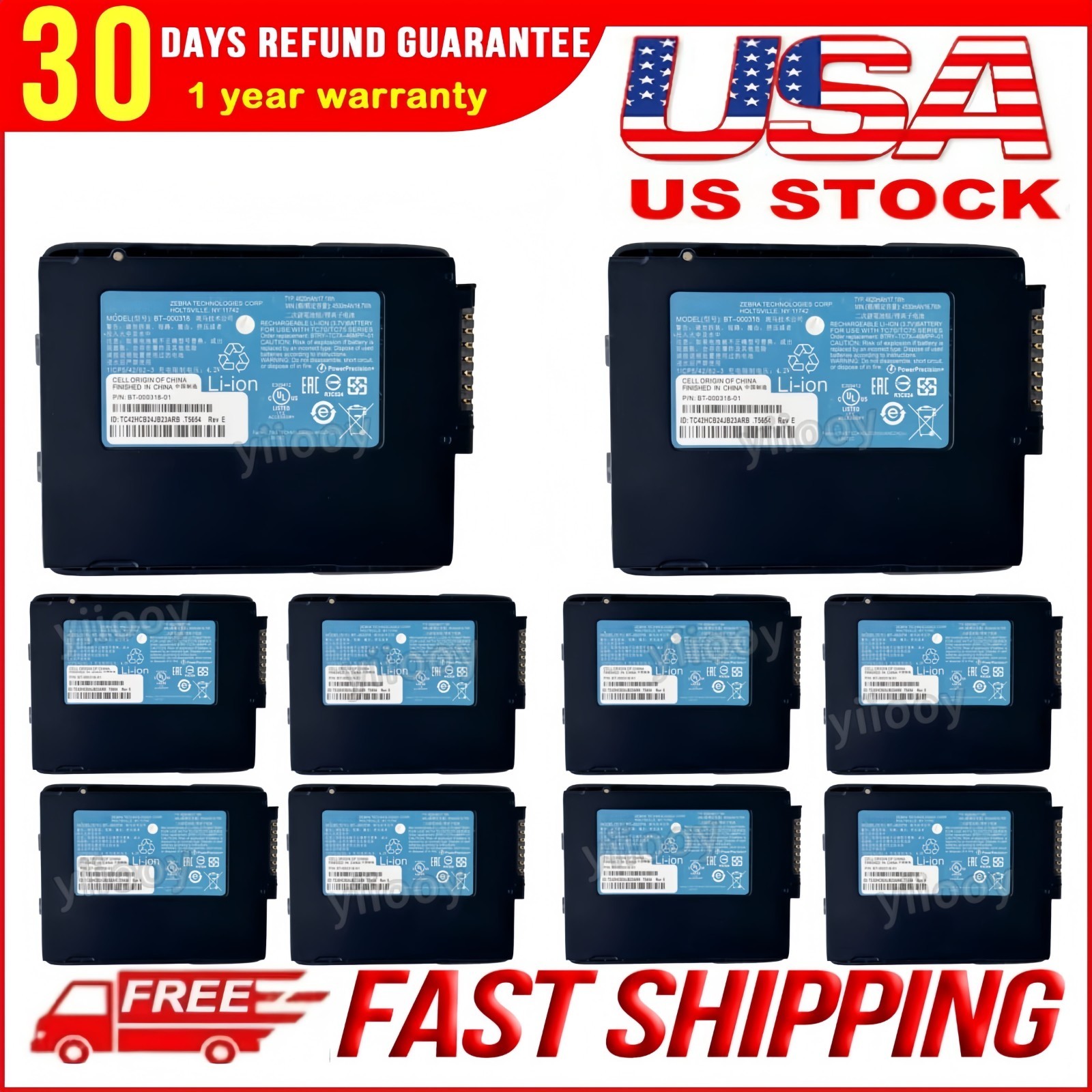 10-PACK New Genuine tc77 Battery for Zebra tc55 tc70 tc72 tc75 BT-000318