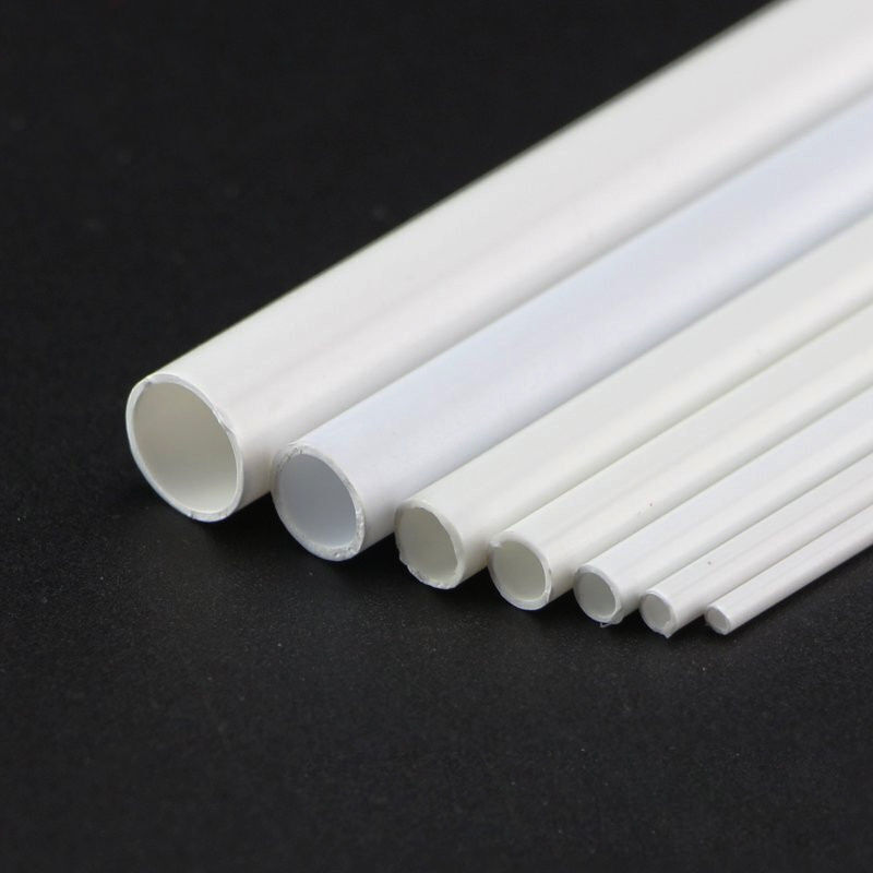 250mm ABS Round Hollow Tube 2mm-8mm Styrene Plastic Pipe DIY Model Crafts White