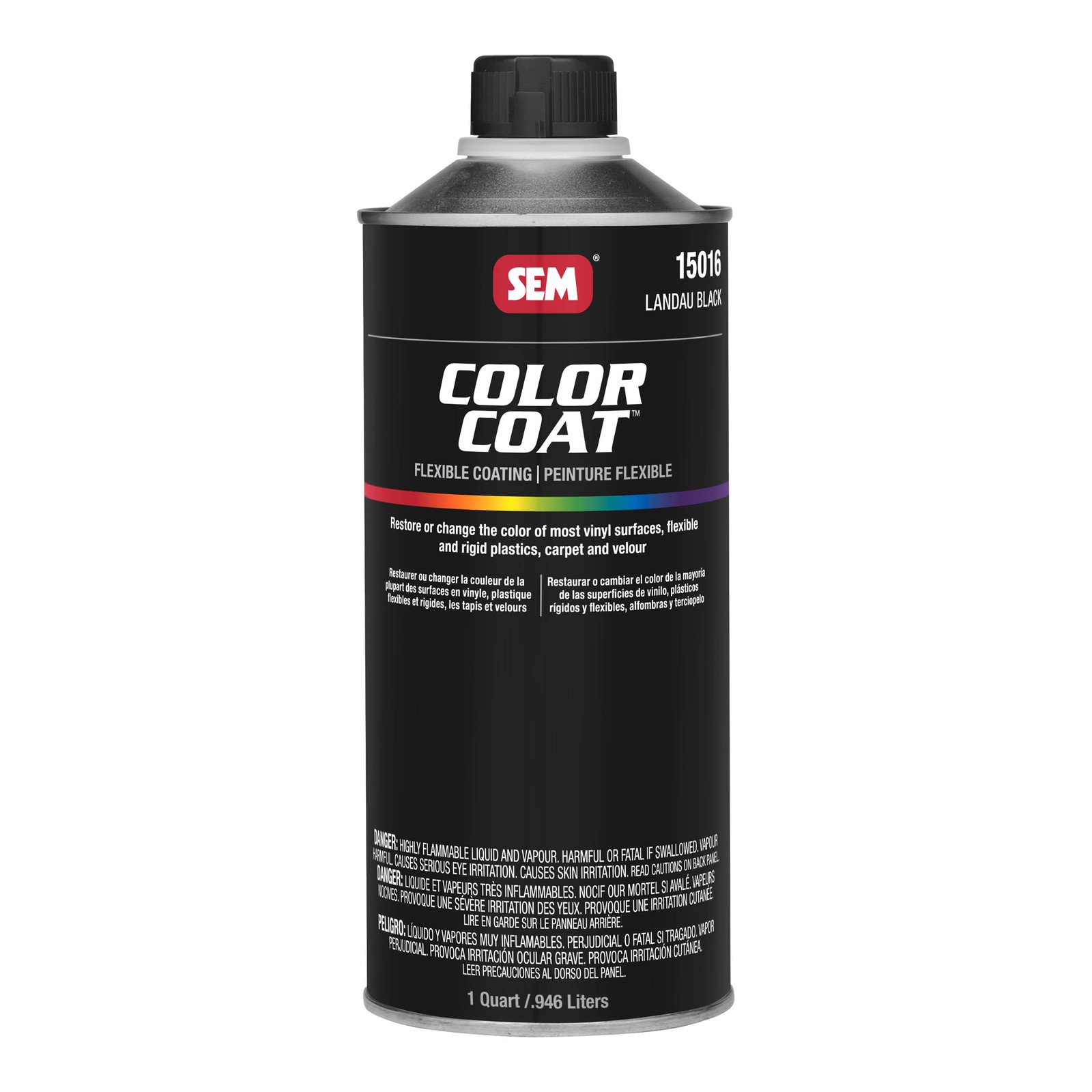 SEM 15016 Color Coat Landau Black Flexible Paint Quart