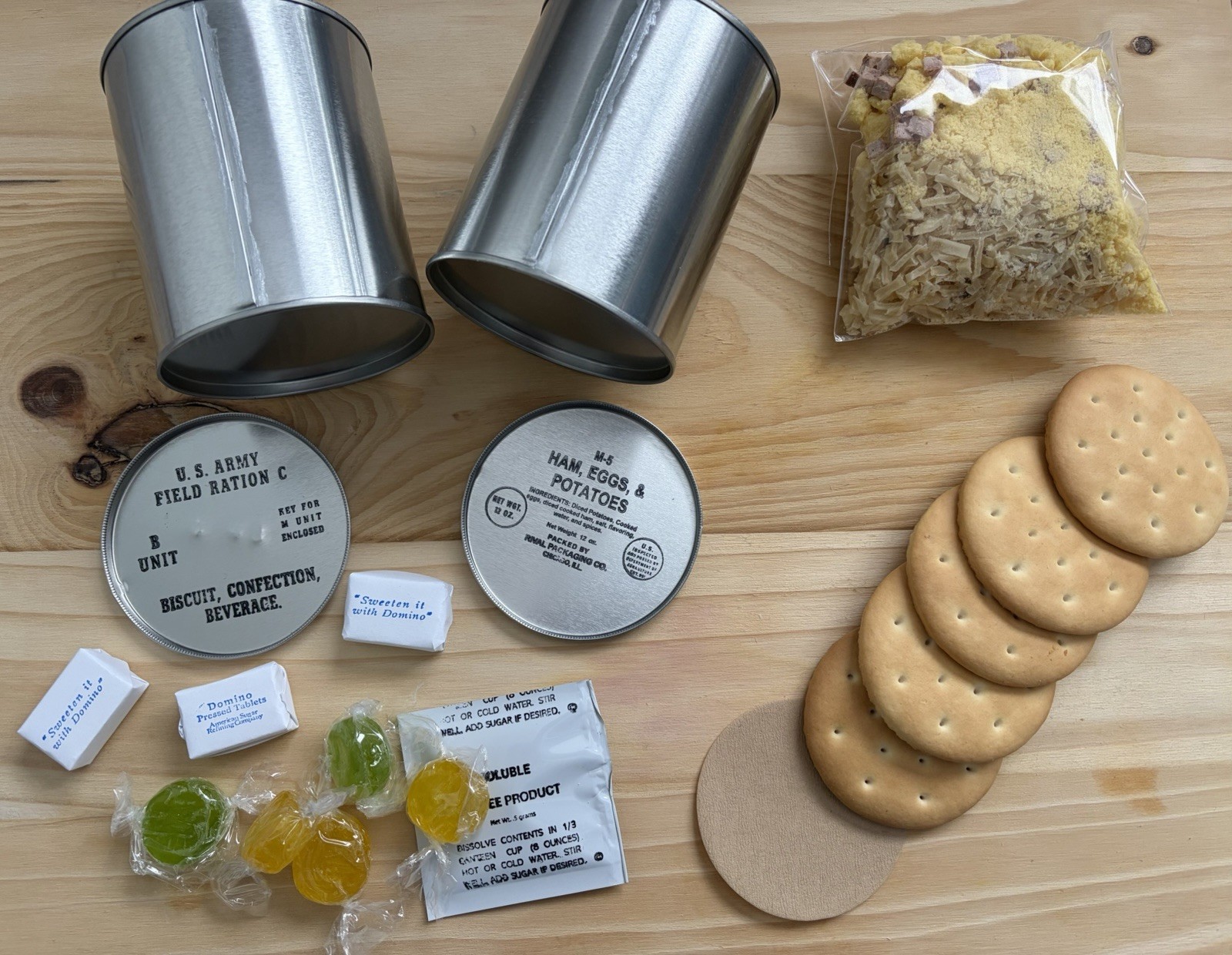 Early/Mid WAR WWII FULLY EDIBLE C RATION COFFEE B-UNIT AND M-UNIT REPRRODUCTION