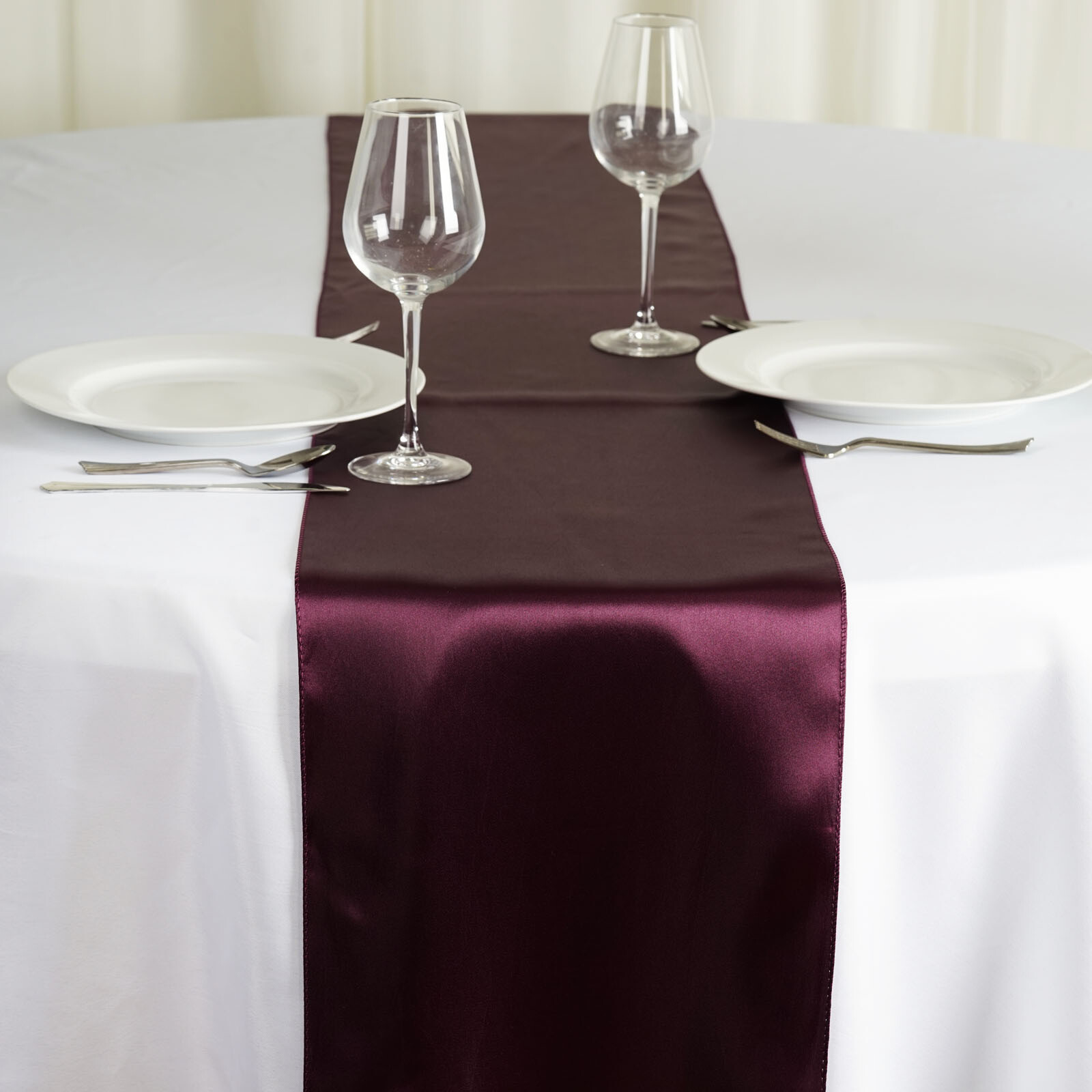 6 pcs 12" x 108" Satin Table Top Runners Wedding Party Linens Free Shipping
