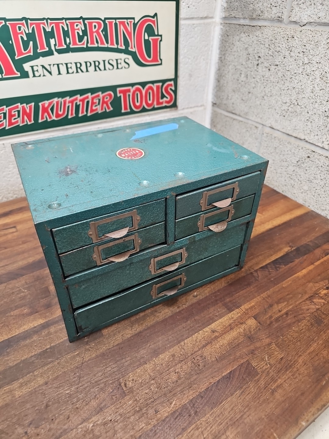 I6- Vintage WARDS MASTER QUALITY Metal 6 Drawer Small Parts Cabinet