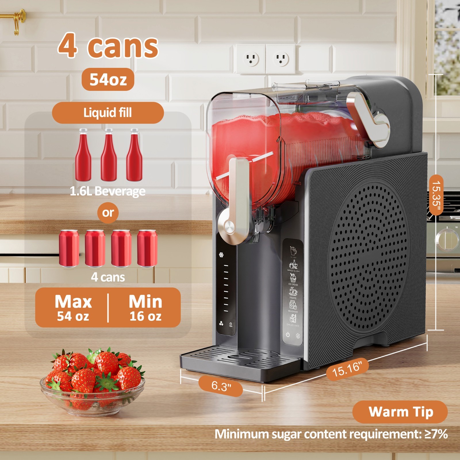 WizAura Slushie Machine, No Ice Needed Slushy Machine for Home