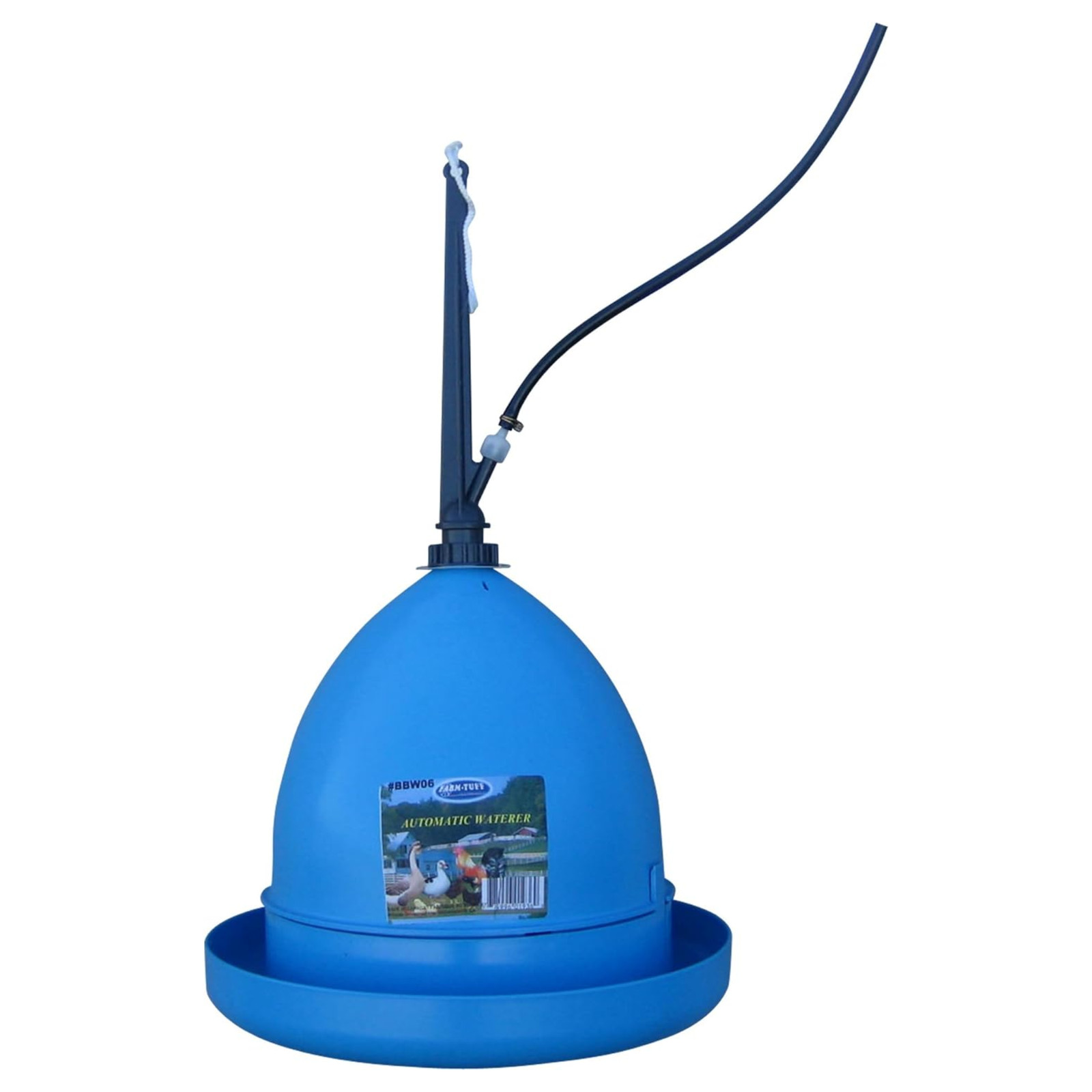 FARM-TUFF Automatic Plastic Hanging Poultry Waterer with Adjustment Clip , Blue