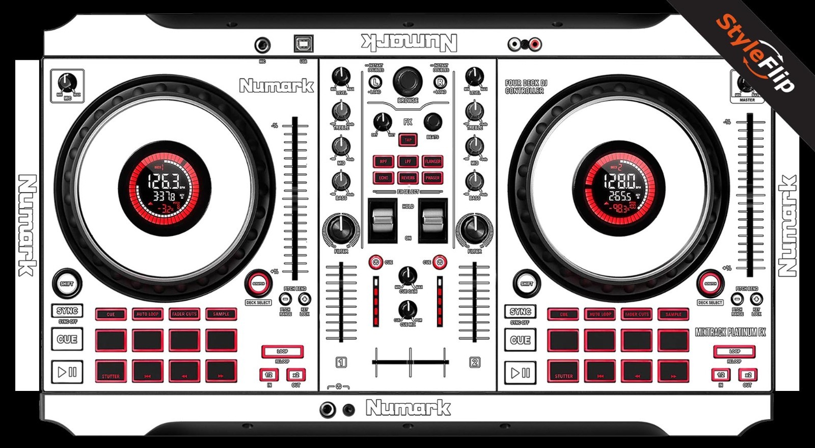 Numark Mixtrack Platinum FX Skin | White | Protective Decal | StyleFlip