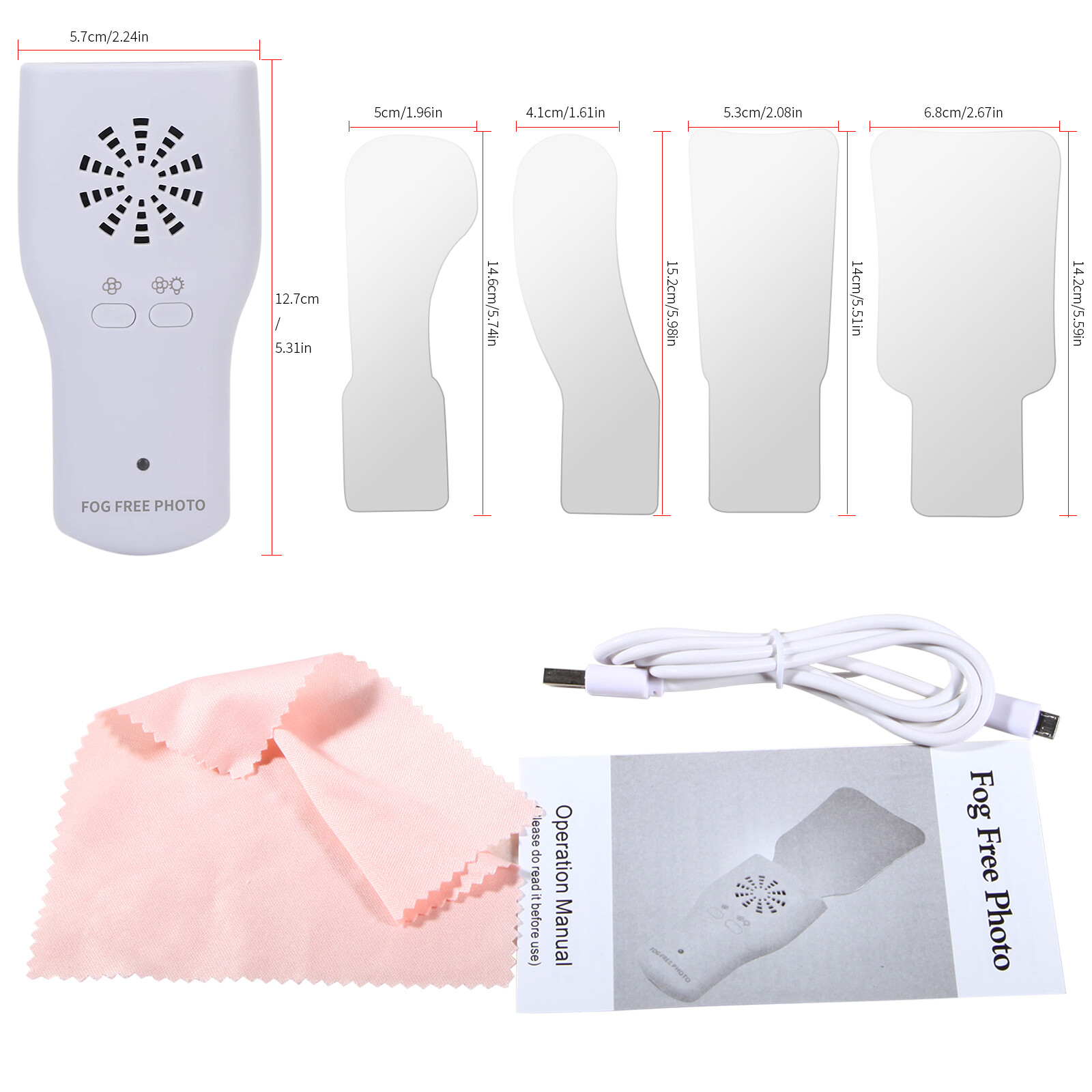 Dental Occlusal Mirror Fog Free LED Light Intra Oral Photo 4 Mirror Obervation