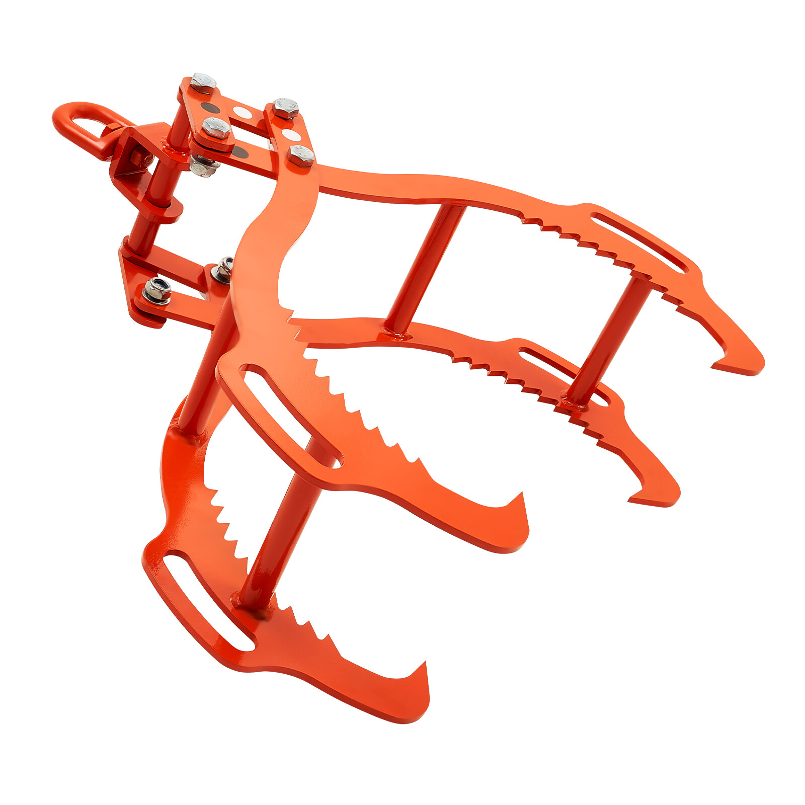 32in Log Lifting Tongs 4 Claw Solid Steel Log Grapple Swivel Log Tools