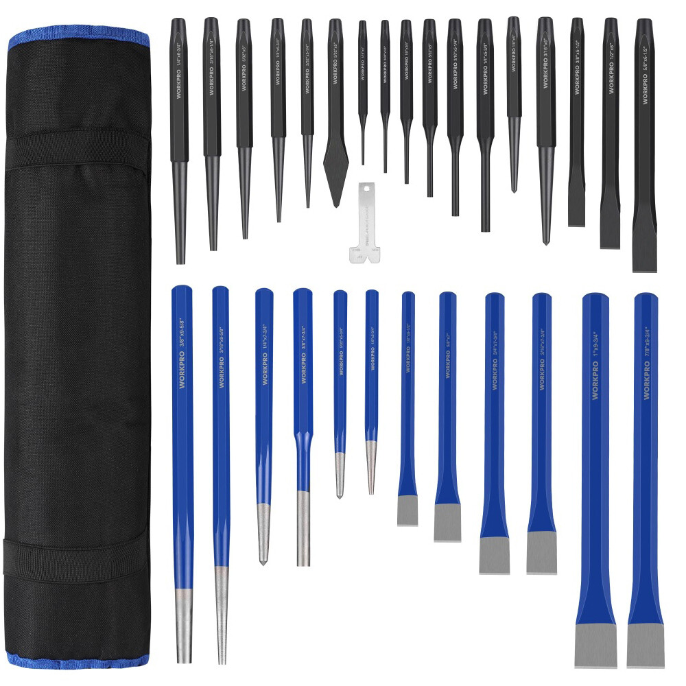 WORKPRO 30-Piece Heavy Duty Punch and Chisel Set, New