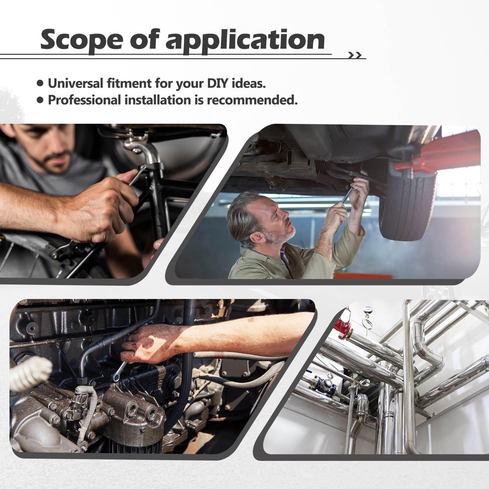 16PCS 2.5"OD DIY OD Custom Exhaust Tubing Mandrel Bend Pipe Straight U-Bend Kit