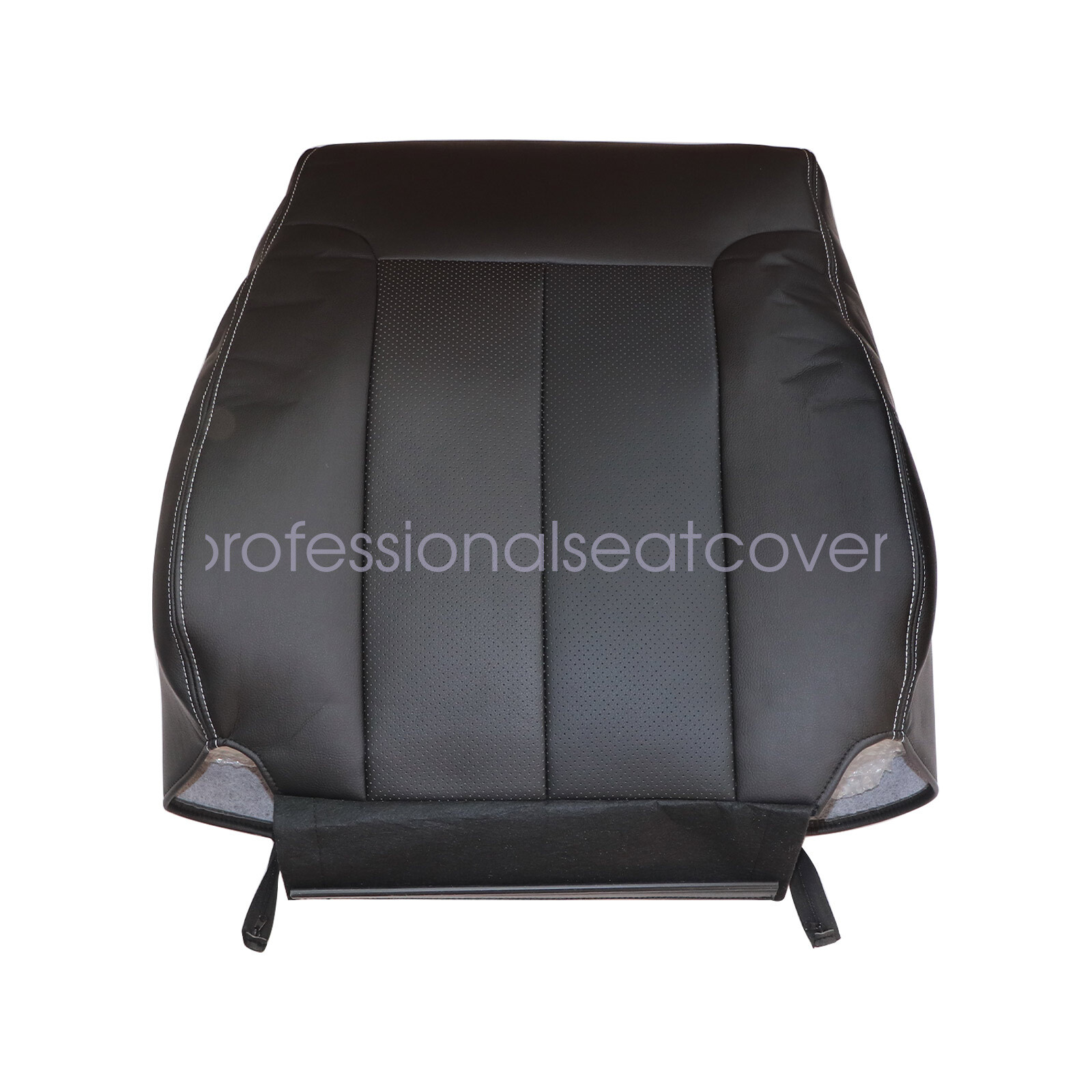 For 2009-2014 Ford F150 Lariat Front PERFORATED Leather Seat Cover Black