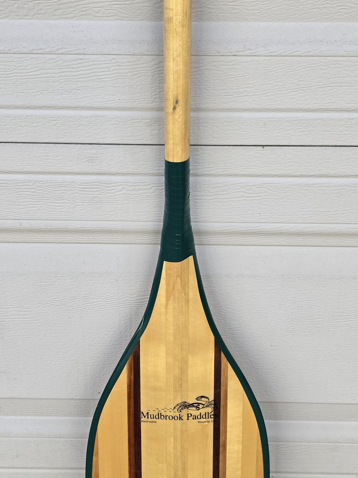 *RARE* MUDBROOK PADDLES WI, USA Wood Angled Outrigger Canoe Paddle 52"x9"