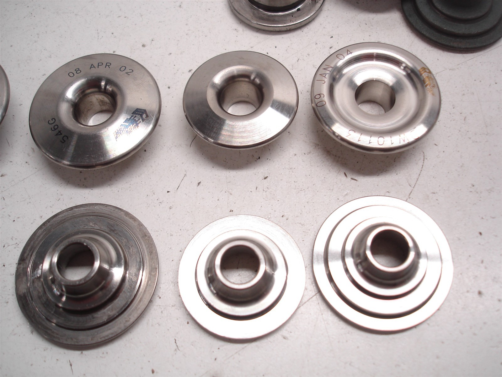 BULK 219 pcs NASCAR TITANIUM VALVE SPRING RETAINERS TOP LOCK / SUPER 7° DEL WEST