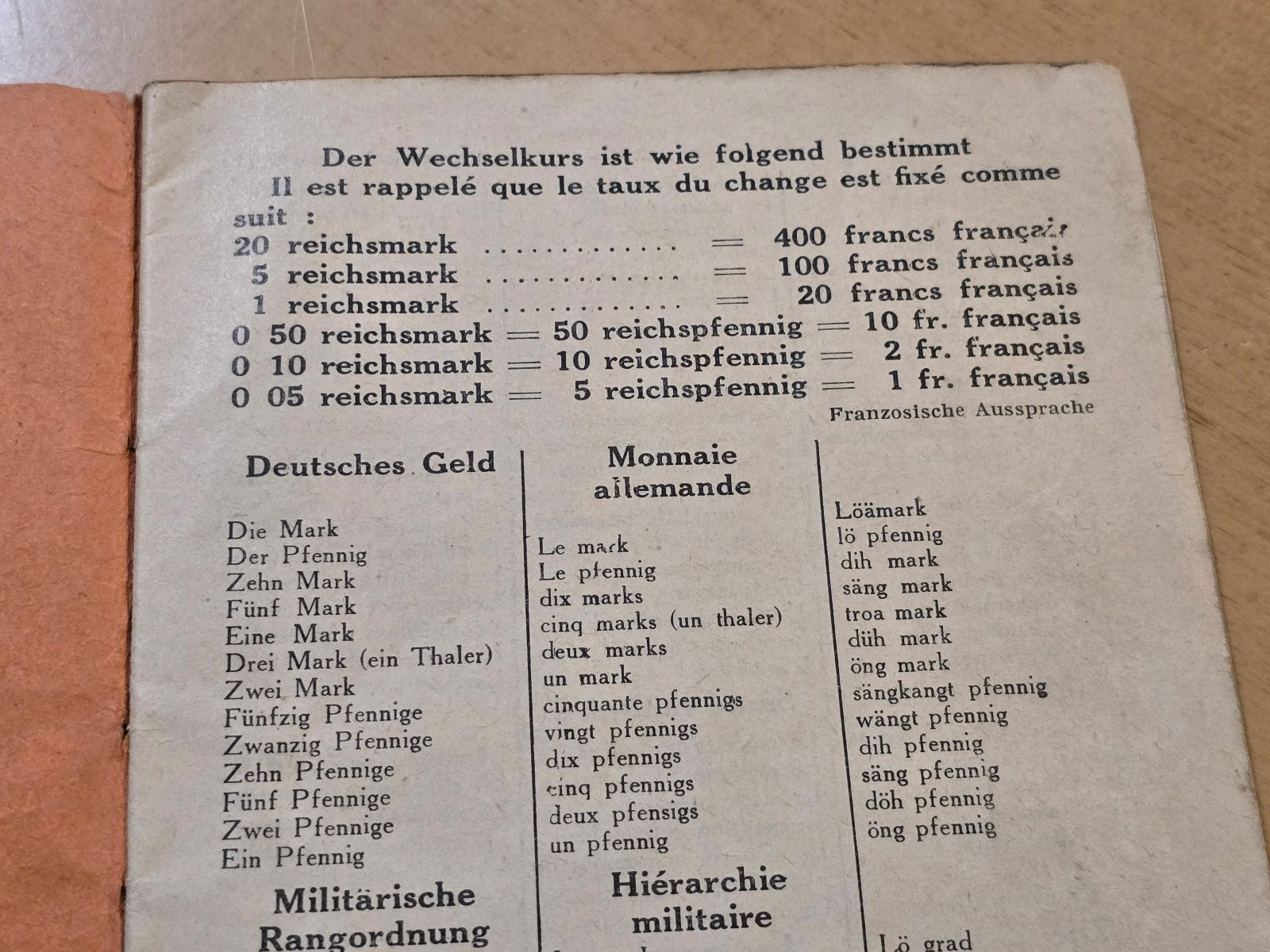 WWII Third Reich German French Pocket Dictionary Wehrmacht Paris 1940 Censored