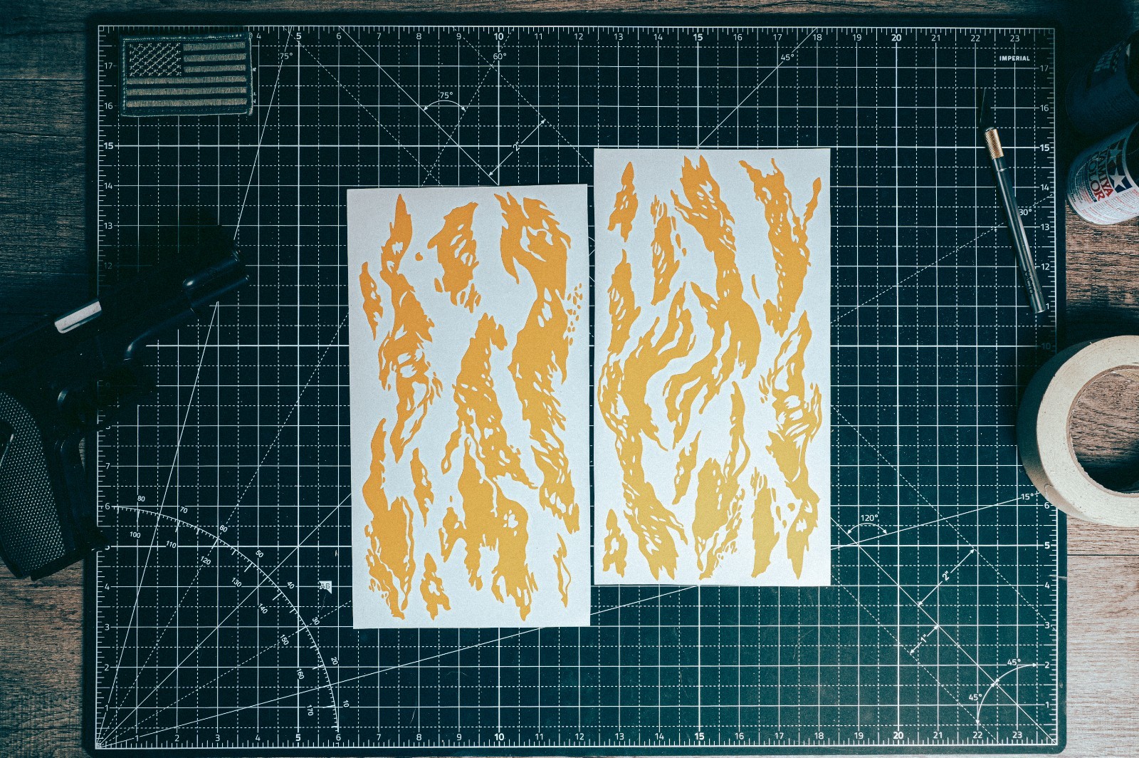 Vietnam Tiger Camo High Heat Bake Vinyl Stencil Kit - 2x 11"x6" Sheets Cerakote
