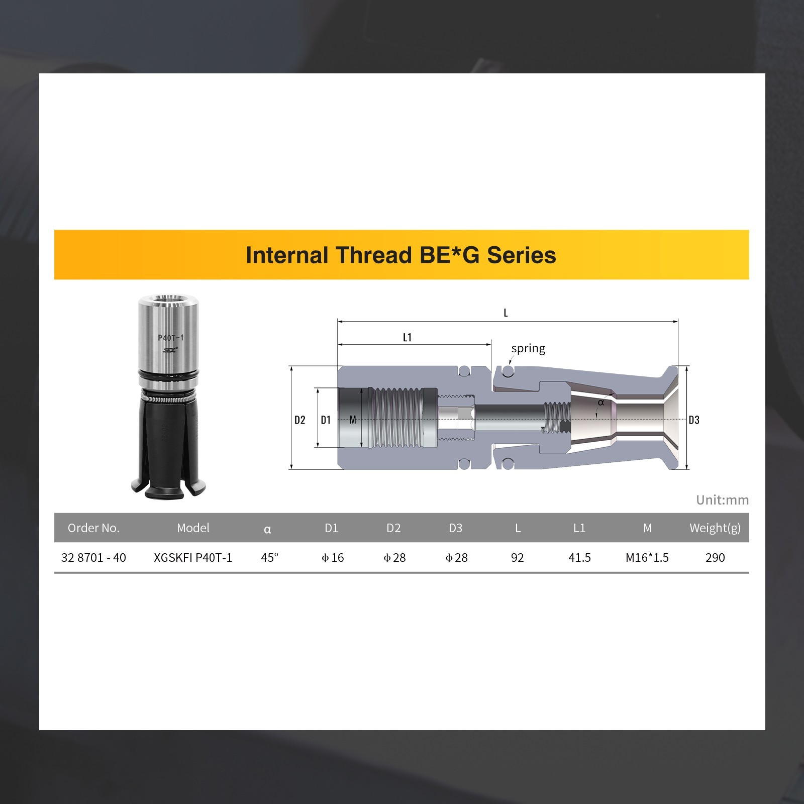 BT40-45° External Thread Spindle Pull Claw Gripper Mass Production Alloy Steel
