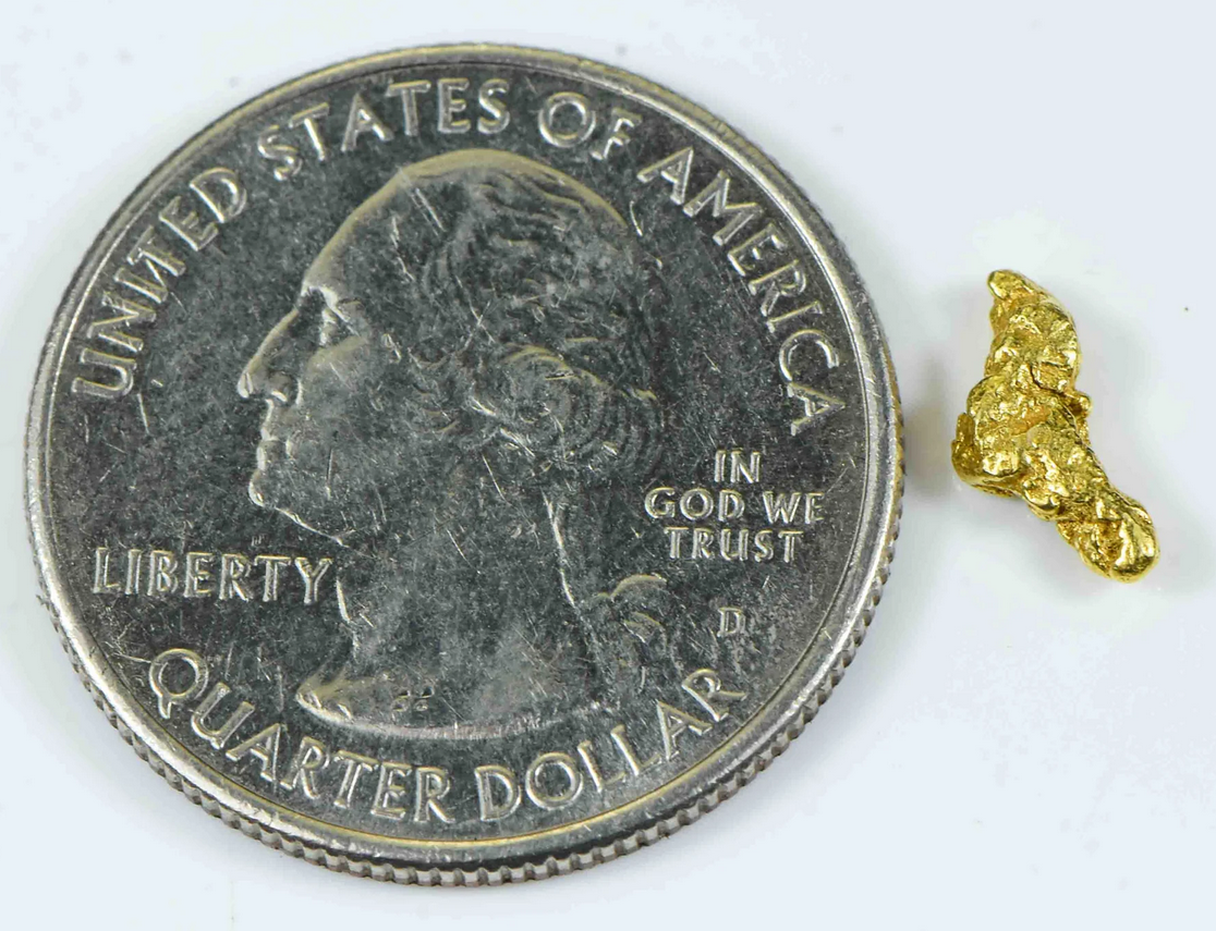 PURE GOLD NUGGET ALASKA YUKON BC NATURAL SMALL ROCK HAND PICKED RAW FINE 22k .5g