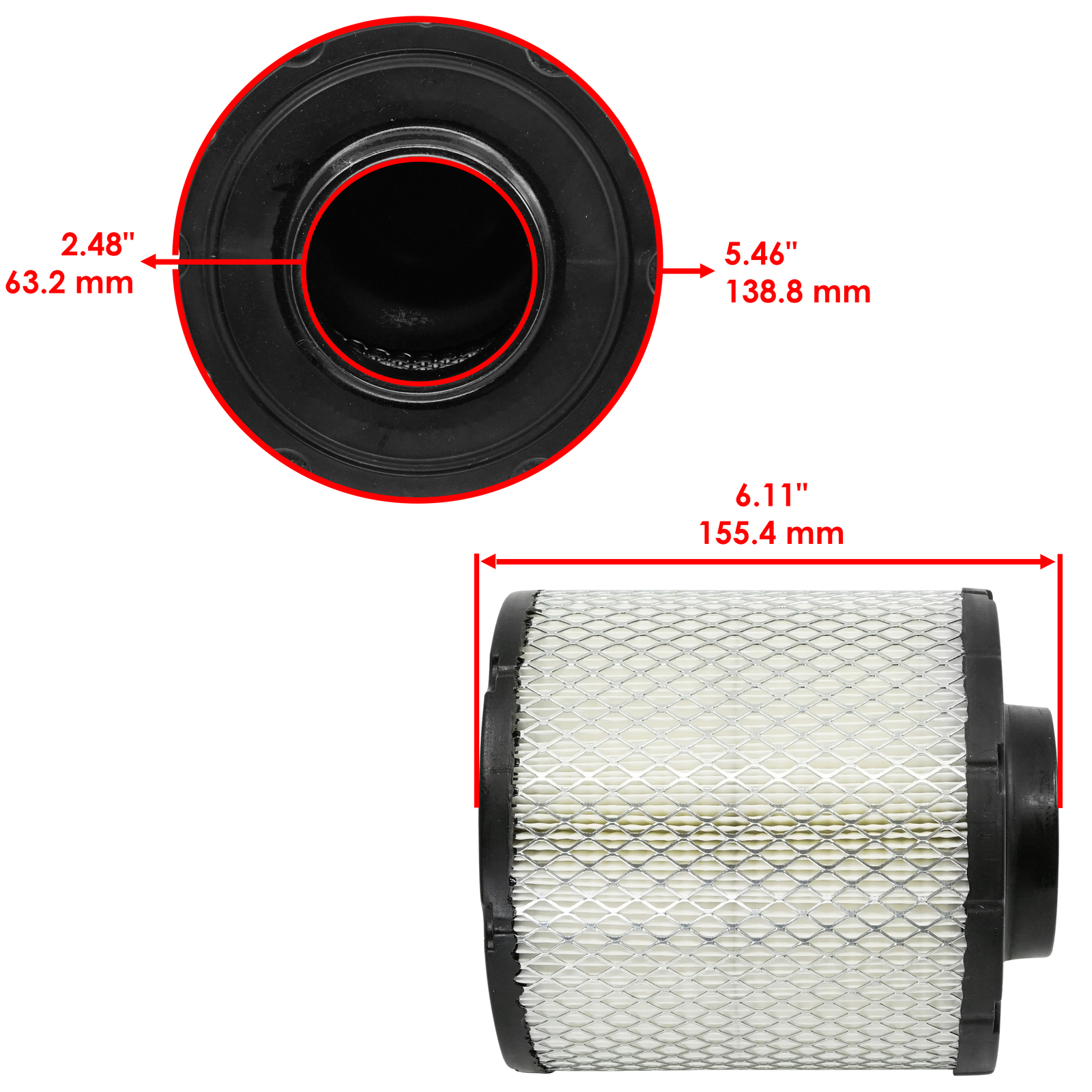 Caltric Air Filter For Polaris Ranger Crew 570 EFI 2014-2023 7082037 2521372