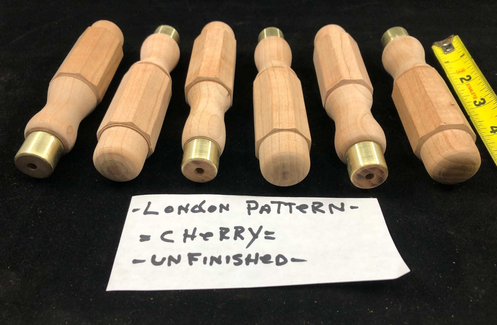London Pattern Set of 6 Cherry Chisel Handles for Restoration