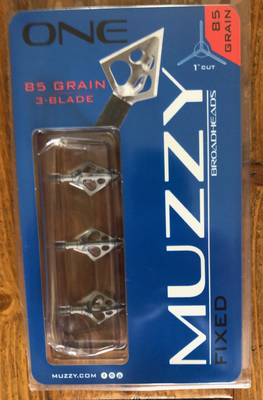 Muzzy - ONE 3 Blade 85 g Broadhead, 1 1/8" Cut -- AUTHORIZED DEALER -- SALE