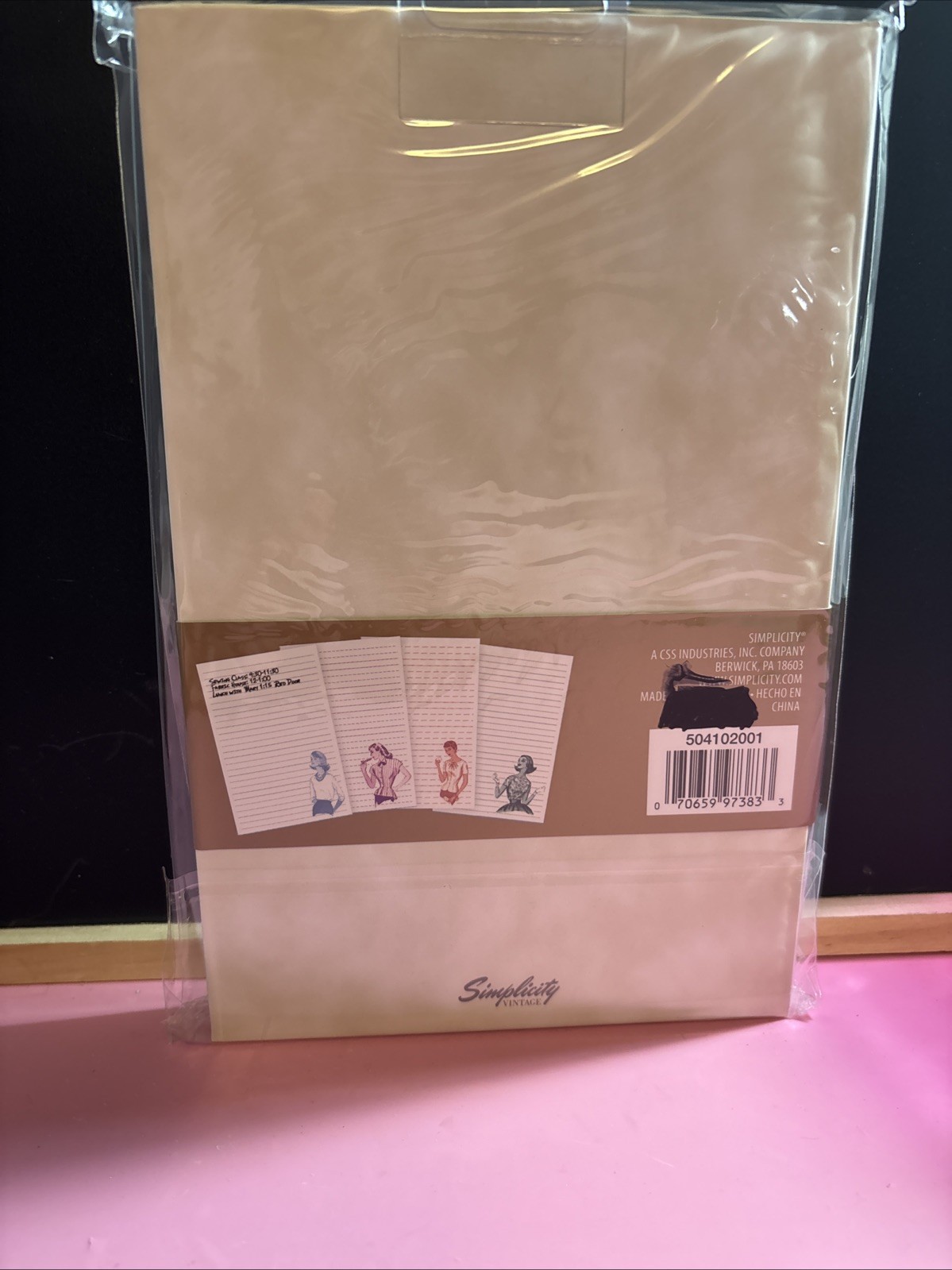 Simplicity "Vintage" Notebook Lined 4492 Fashion Illustrations 120pg Sealed NWT