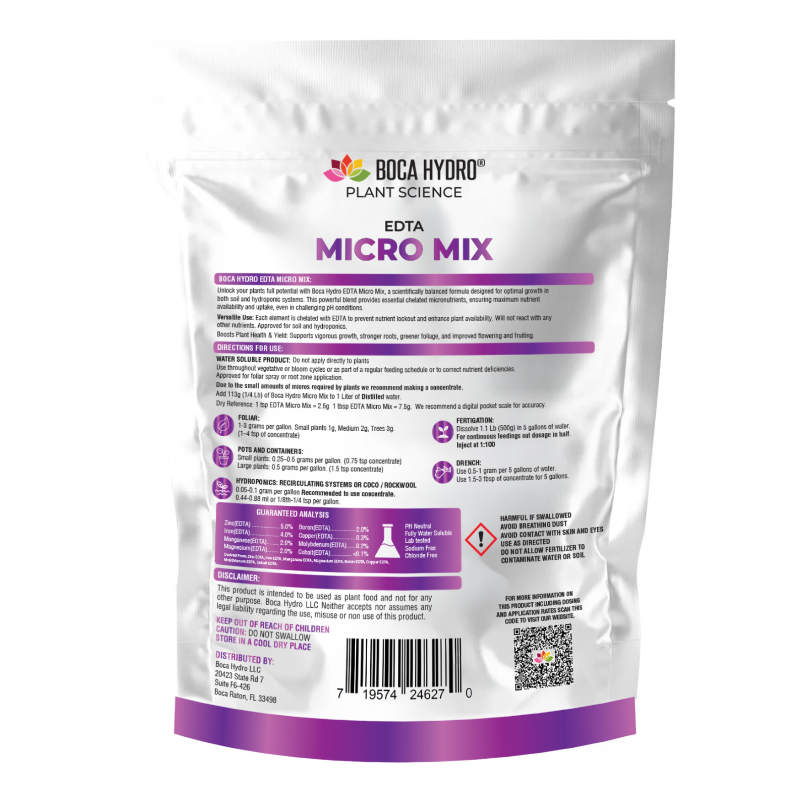 Boca Hydro EDTA Micro Mix Chelated Micronutrient Fertilizer Complete Micro Blend