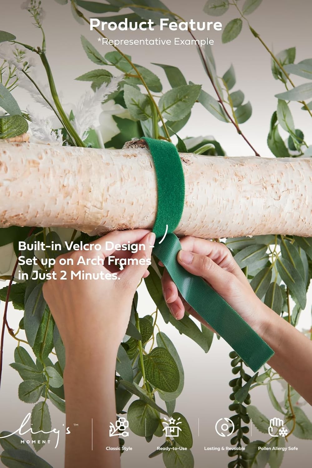 6.5FT Backdrop Floral Garland Spring Artificial Wedding Arch Flowers Pink Decor