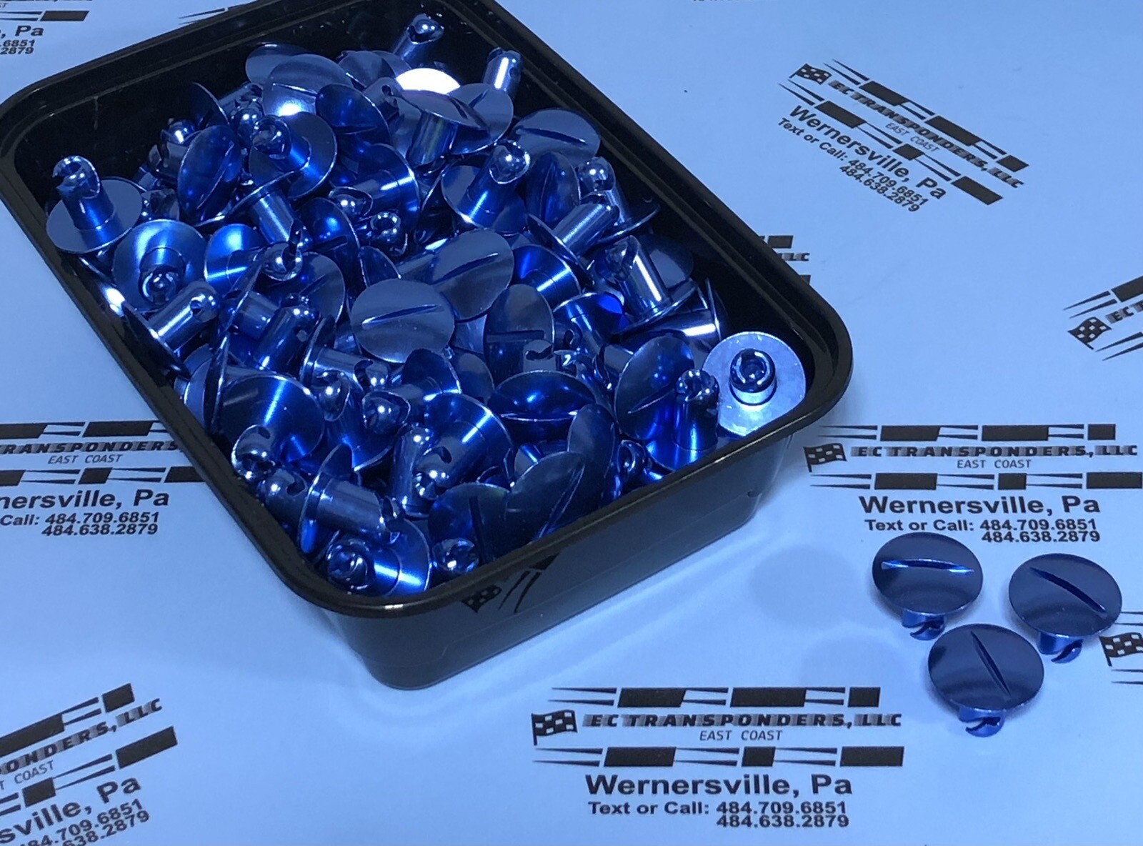 ANODIZED ALUMINUM DZUS FASTENERS - BLUE - 7/16” - .500 - LARGE HEAD