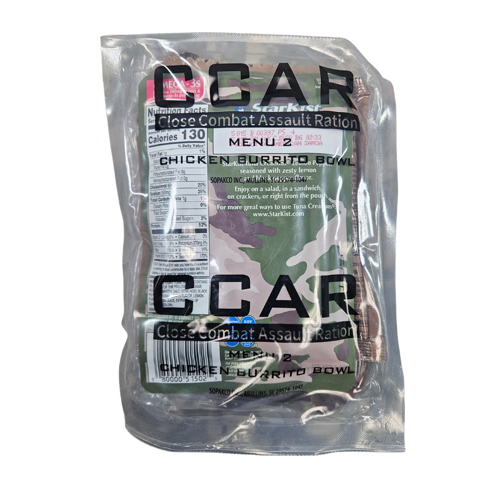 CLOSE COMBAT ASSAULT RATION [CCAR] - 2028 INSPECTION - NEW CASE OF 10 RATIONS