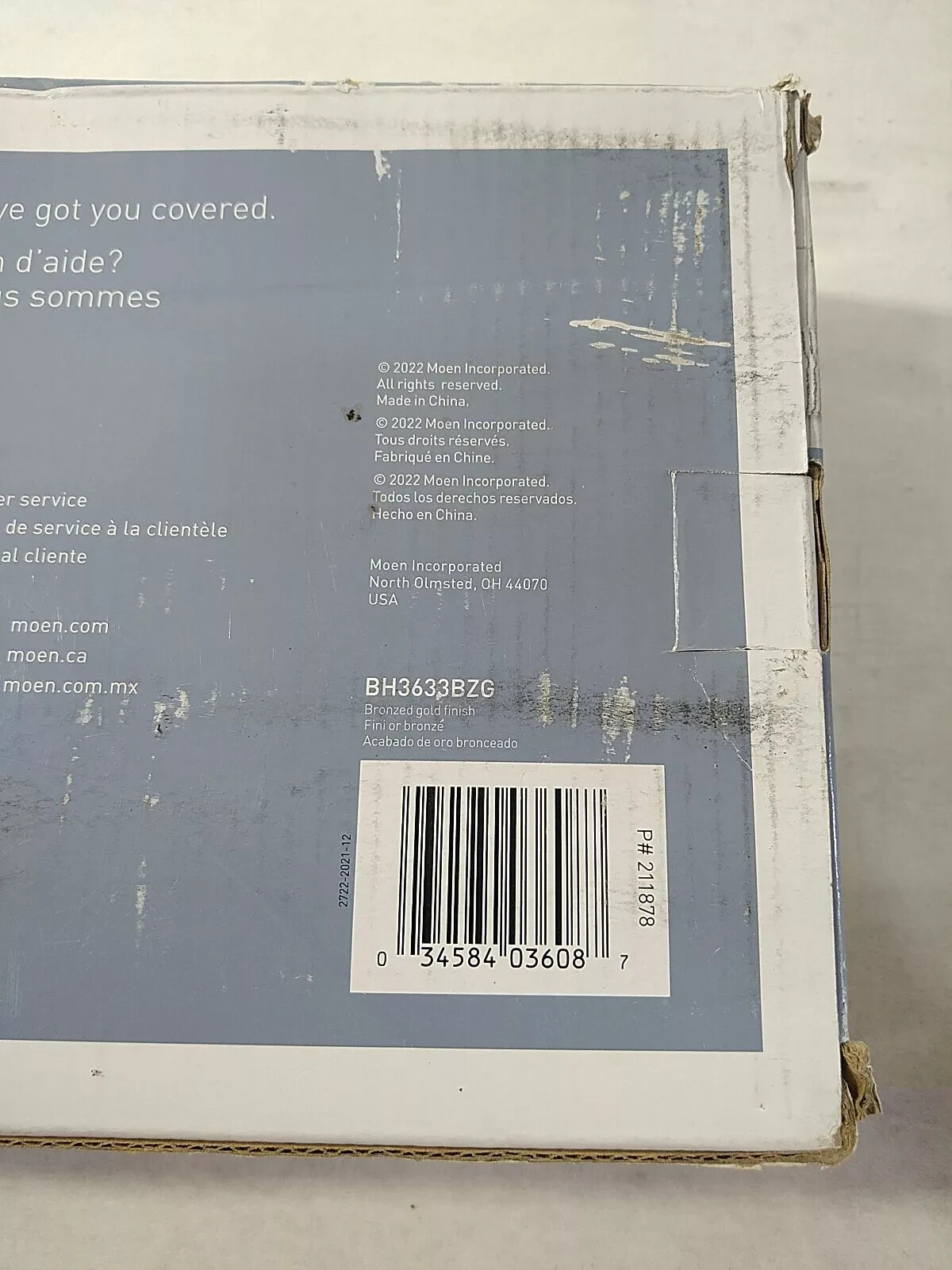 MOEN Genta Bath Hardware Set w/Towel Bar Paper Holder Towel Ring Bronzed Gold