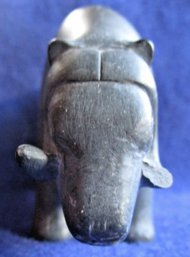 Vintage QINGAUK Mary Kaniak INUIT Sculpture MUSK OX Stone Carving 1960's ARCTIC