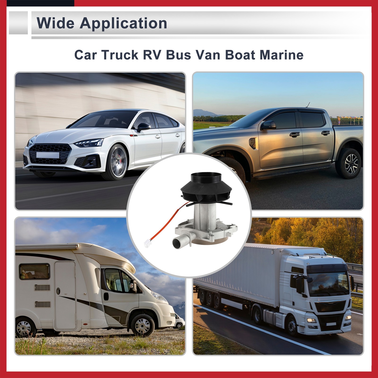 Blower Motor Assembly Combustion Air Fan Heater for Auto Truck Van RV Bus Boat