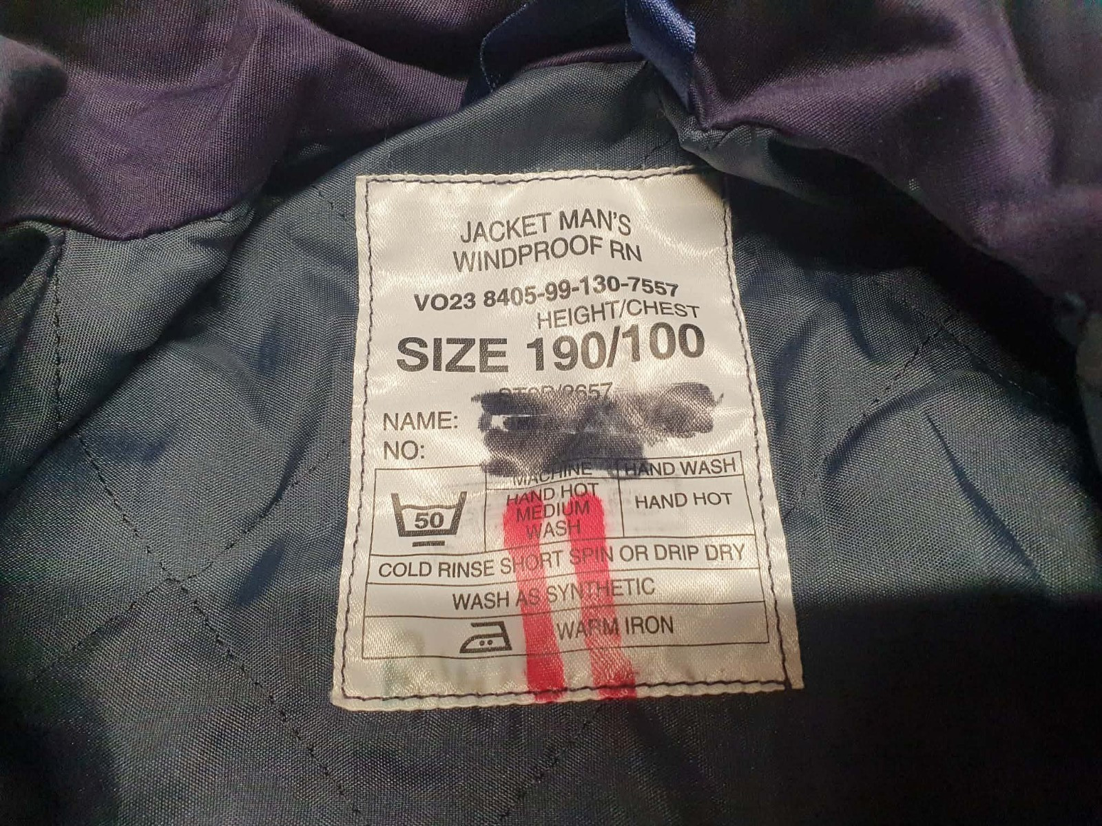 Vintage Royal Navy Windproof Jacket 190/100 Blue British Military Smock RN