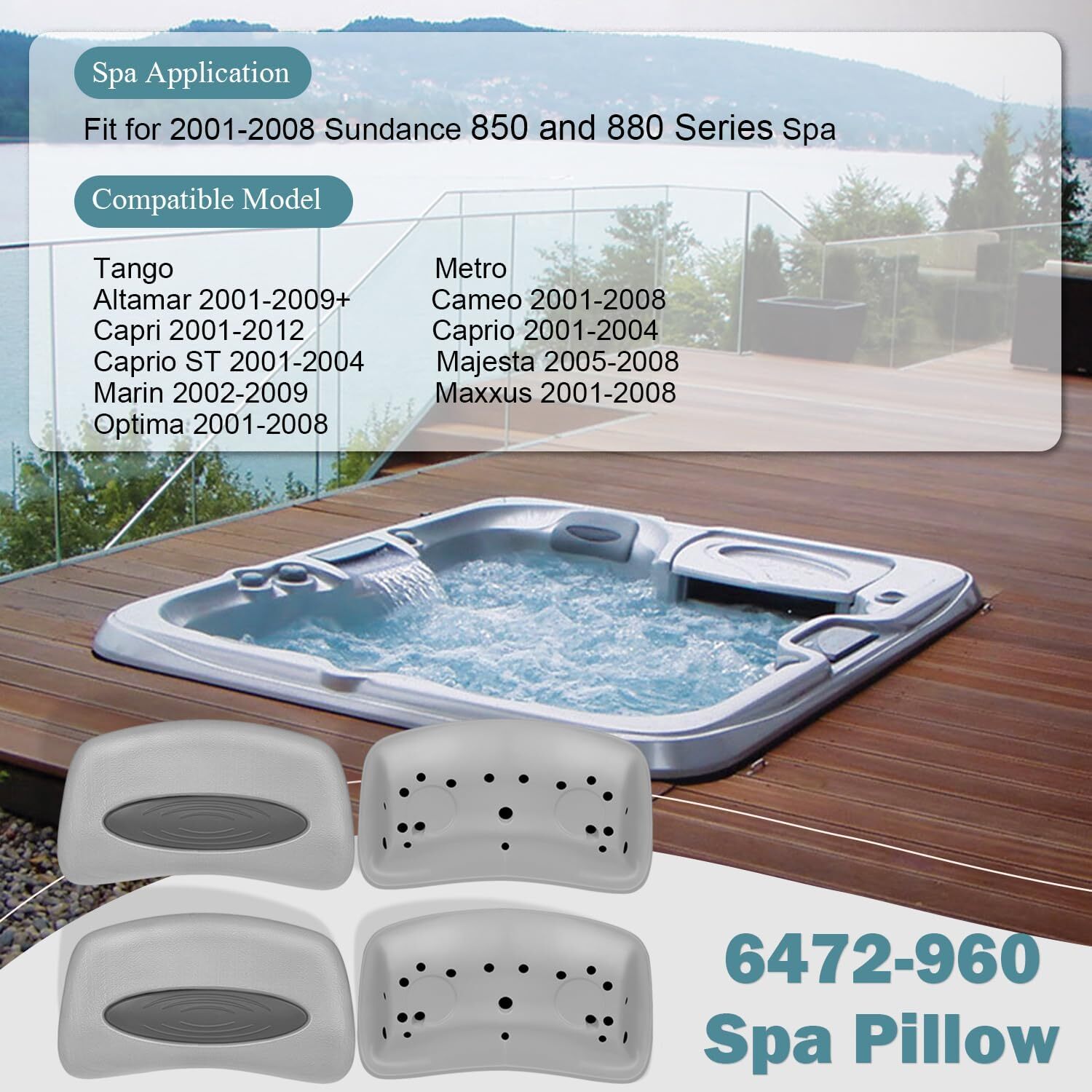 4 Pack 6472-960 Cover Valet Chevron Spa Pillow for Sundance 850 880 Spa 2001-08