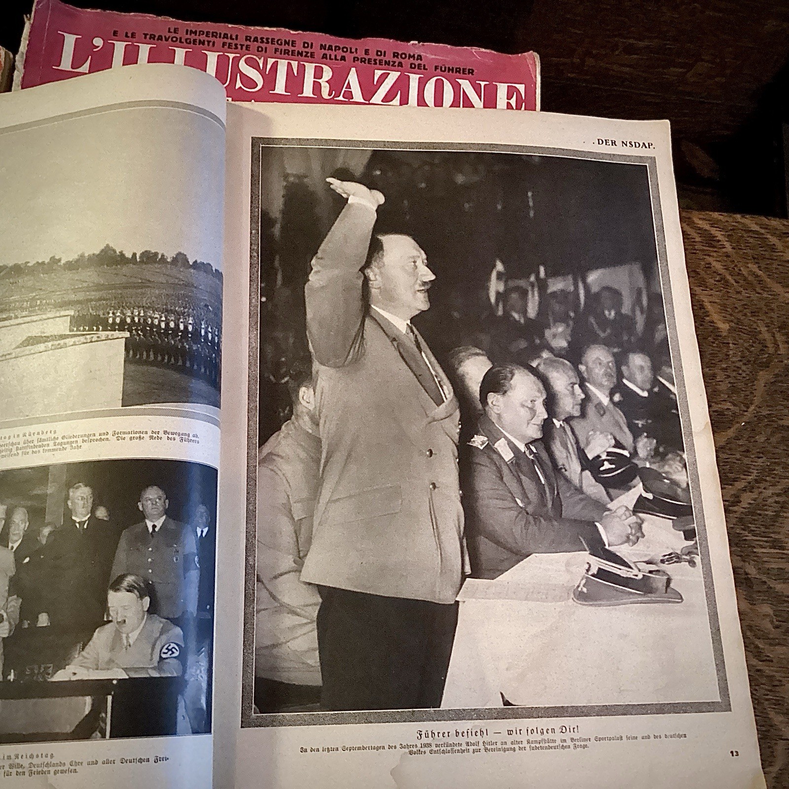 WWII 1939 Unser Führer 50th Birthday Photobook & L'Illustrazione Italiana Lot