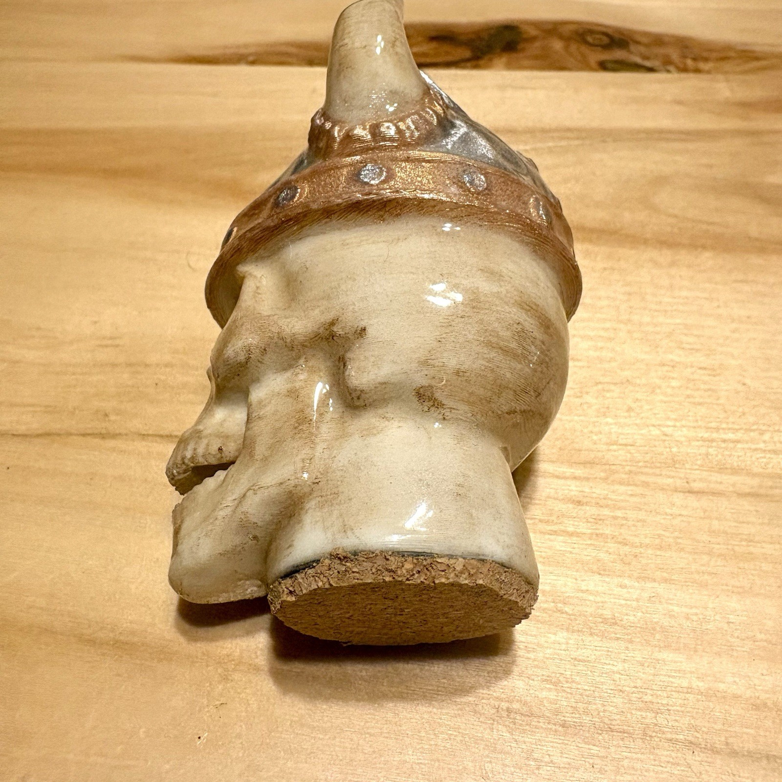 Cigar Rest Stand Holder Viking Skull With Helmet Hand Painted